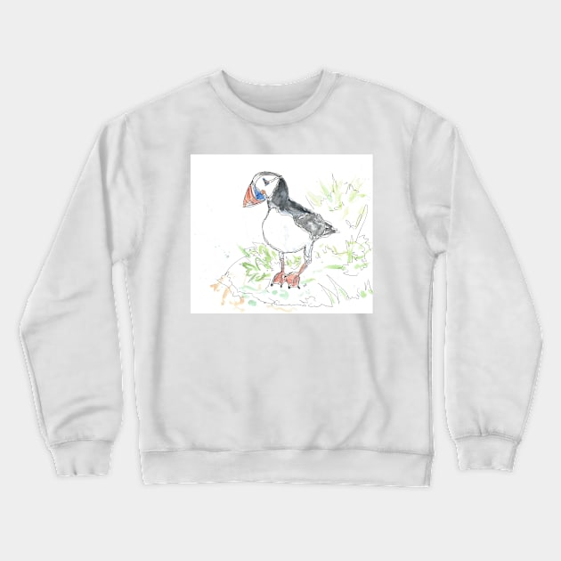 Puffin line drawing Crewneck Sweatshirt by DebTheZeb